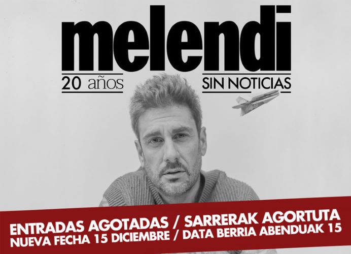 Cartel de la gira de Melendi 20 años sin noticias